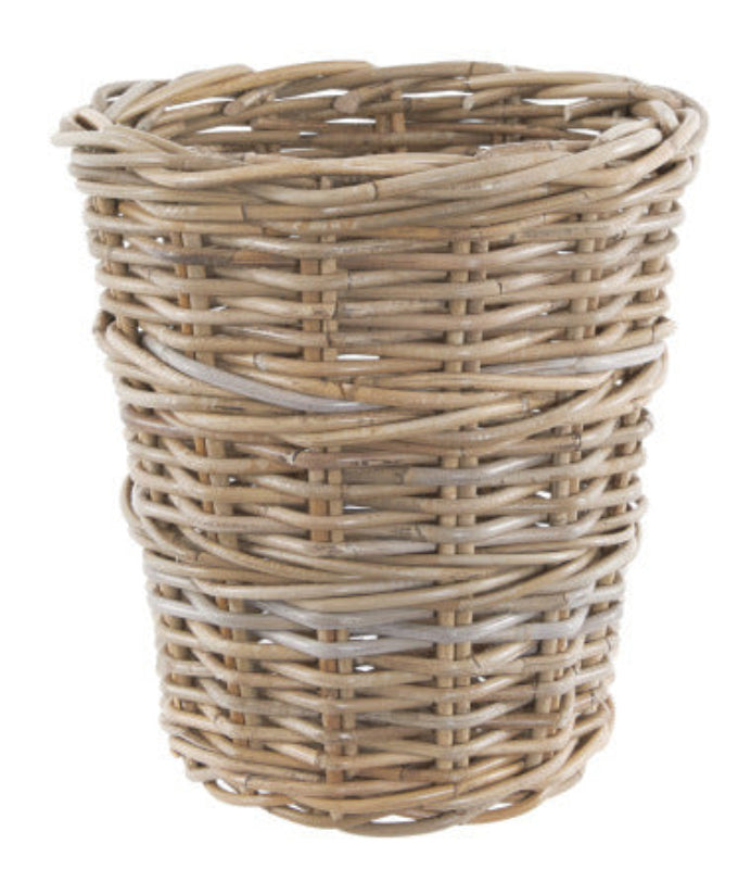 Grey Ratten Round Wastepaper Basket