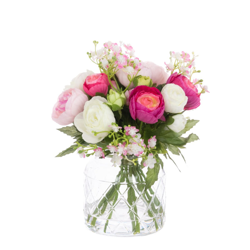 Ranunculus & Gyp in Vase