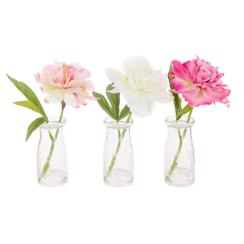 Peony in Milk Bottle