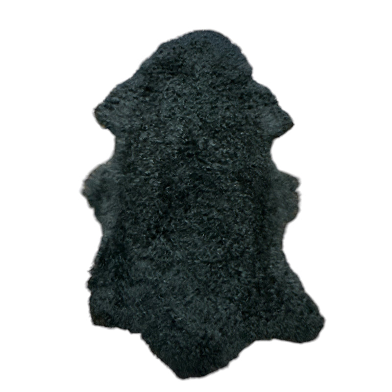 Tibetan Lambskin Rug in Black