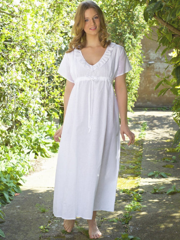 Polka Dot Short Sleeve Cotton Vintage Inspired Nightdress