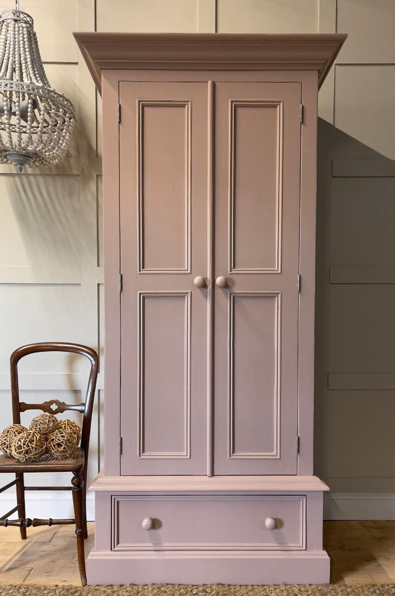 Pink Painted Pine Wardrobe