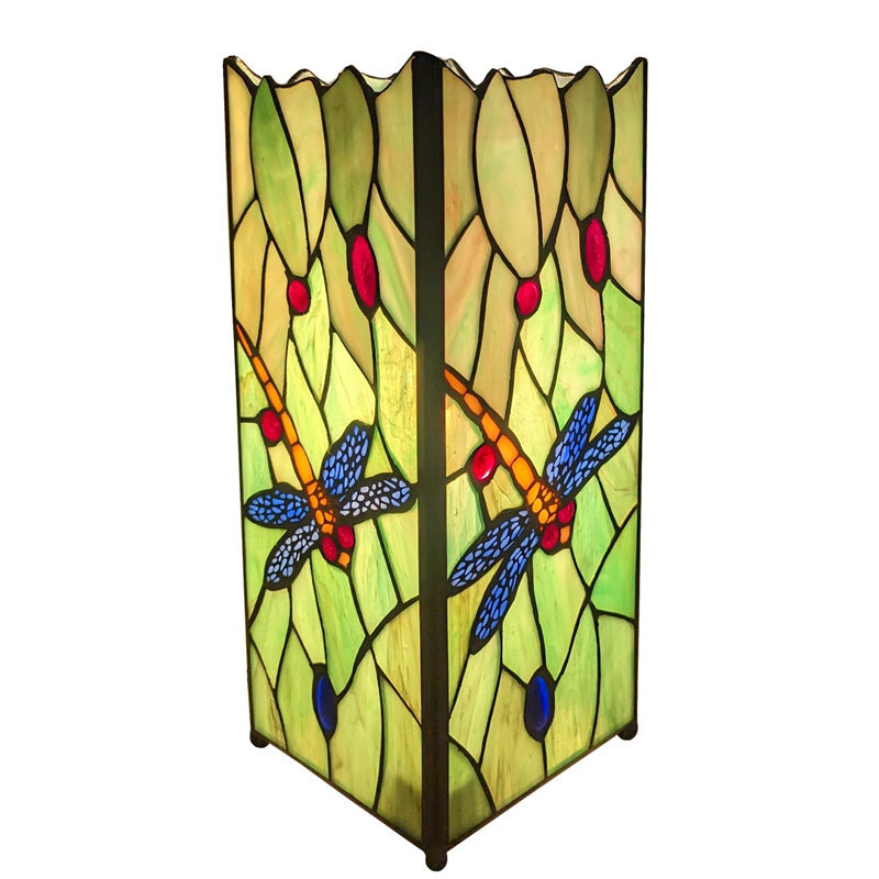 Dragonfly Tiffany Square Lamp