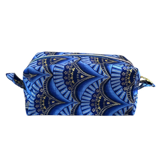 Handmade Cosmetic Bag Blue Tones