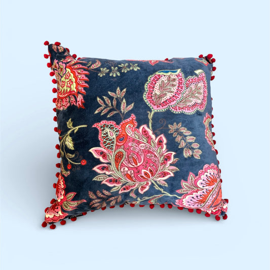 Smoke Blue Pomegrana Design Cushion