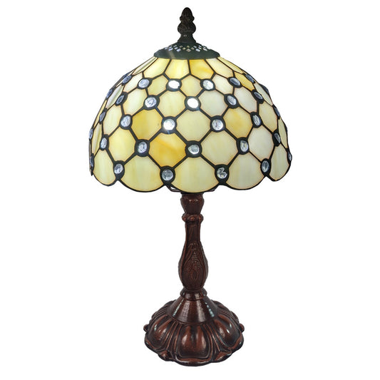 Cream Jewelled Tiffany Table Lamp