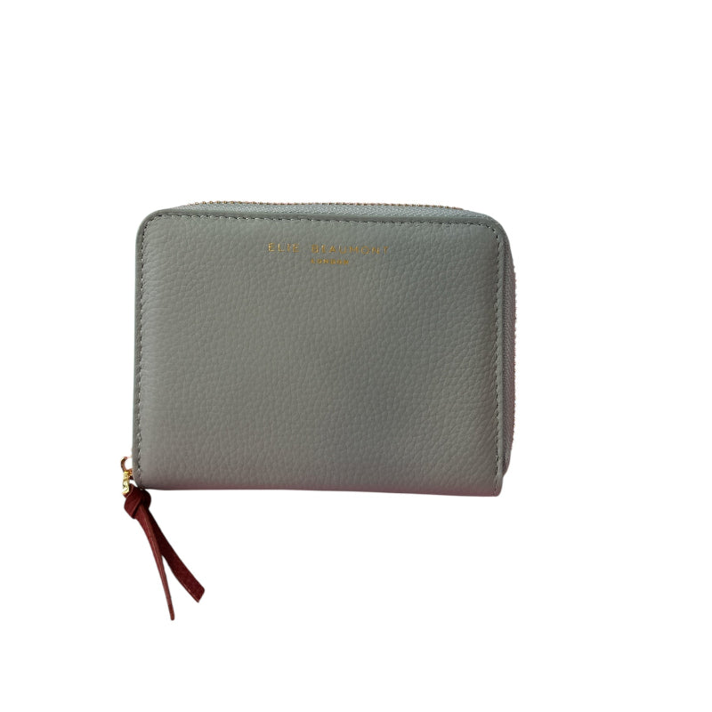 Italian Leather Zipper Purse Light Blue