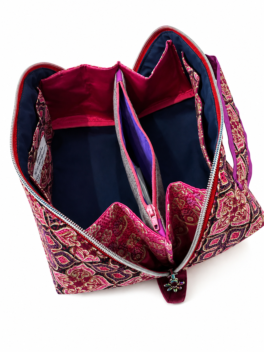 Bags by Luba – Handmade One-of-a-Kind Luxury Cosmetic Bag – Pink & Gold