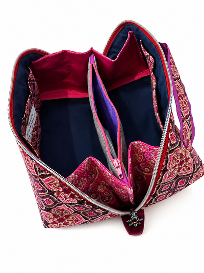Bags by Luba – Handmade One-of-a-Kind Luxury Cosmetic Bag – Pink & Gold