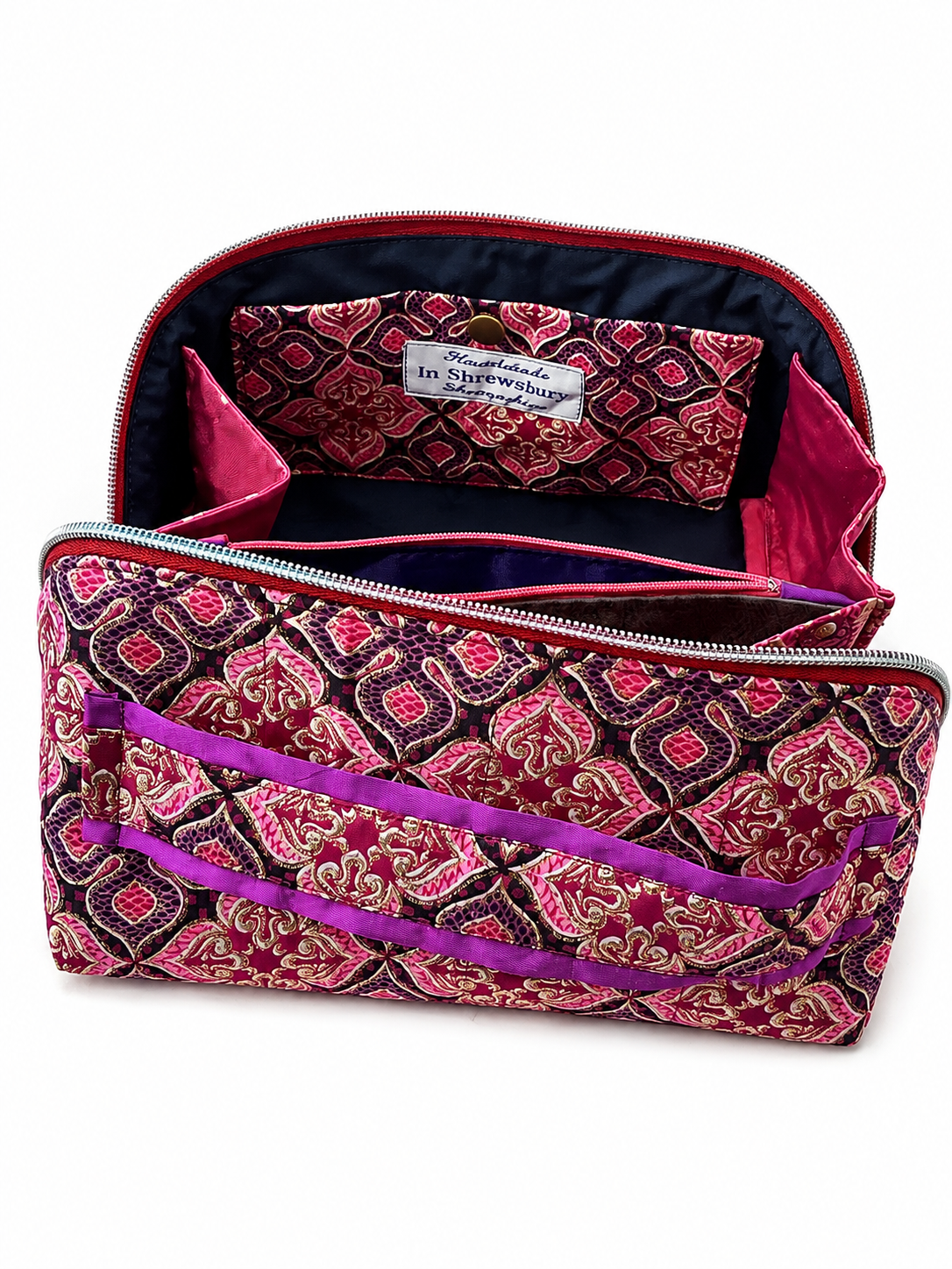 Bags by Luba – Handmade One-of-a-Kind Luxury Cosmetic Bag – Pink & Gold