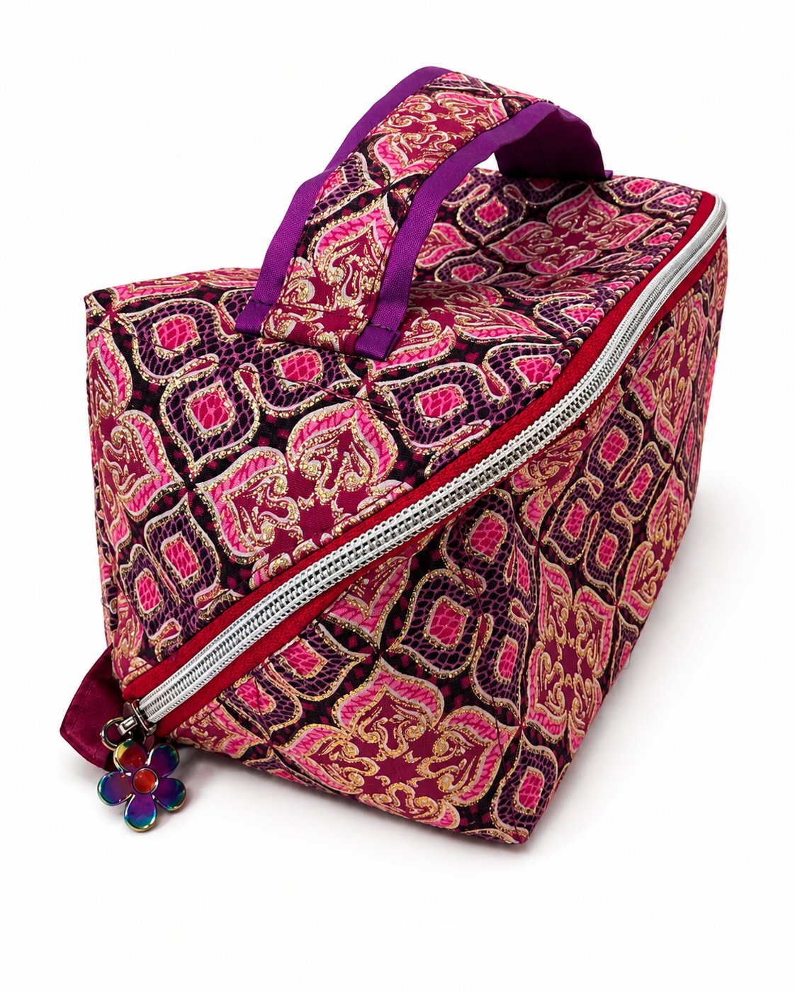 Bags by Luba – Handmade One-of-a-Kind Luxury Cosmetic Bag – Pink & Gold