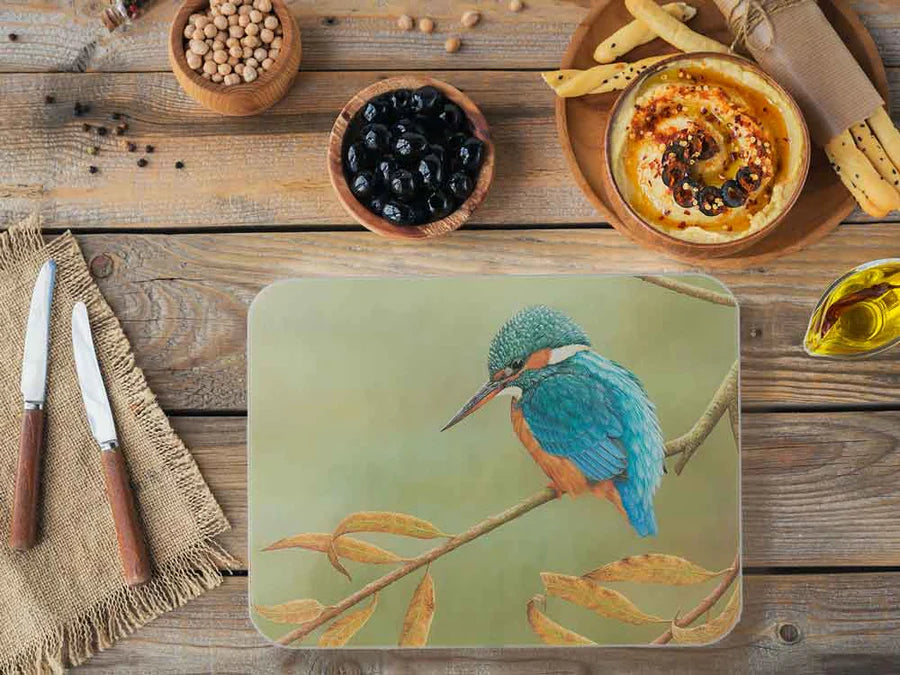 Kingfisher Glass Worktop Saver | Luxury Chopping Board