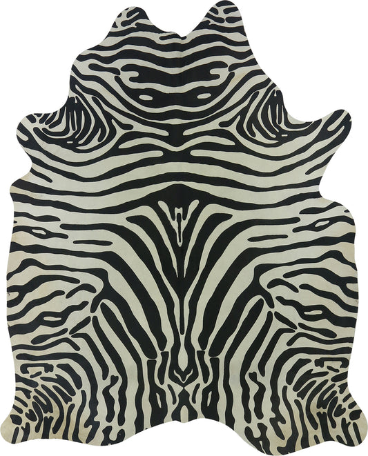 Cowhide Printed Zebra Off White 3-5m